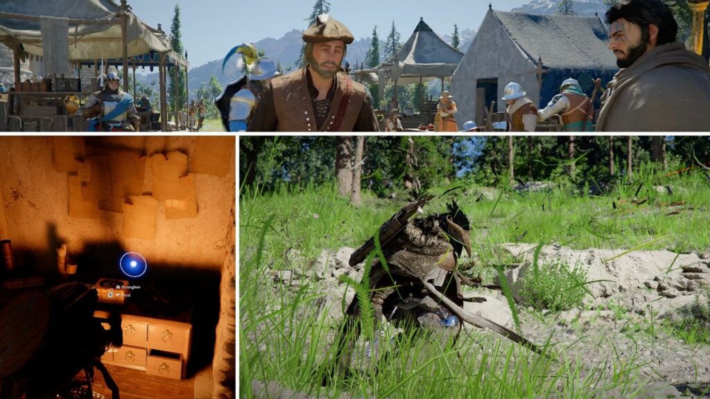 crimson desert player stealing in cutscene and slicing grass