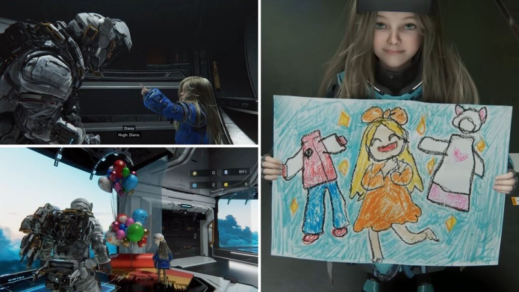 pragmata diana and hugh drawings and balloons
